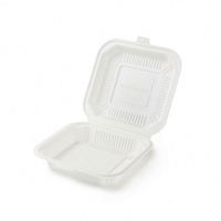 Boîte alimentaire jetable robuste en amidon de maïs biodégradable, thermoformée, pour repas préparés, type bento, pour la restauration rapide et les traiteurs
