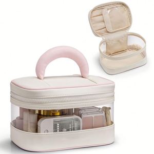 Portable Advanced <b>Transparent</b> Large Capacity Travel Cosmetic <b>Bag</b> with Zipper Closure Toilet <b>Makeup</b> <b>Bag</b> Casual Style Storage - Product Image 1