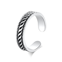 Bagues d'orteil fines et minimalistes en argent sterling 925 pour femmes et filles, bracelet ouvert ajustable, taille 2-4