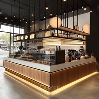 Comptoir de Magasin de Jus et de Thé au Lait Personnalisé avec Vitrine d'Exposition pour Glaces Fantaisie et Bubble Tea – Design Intérieur pour Cafés et Salons de Thé