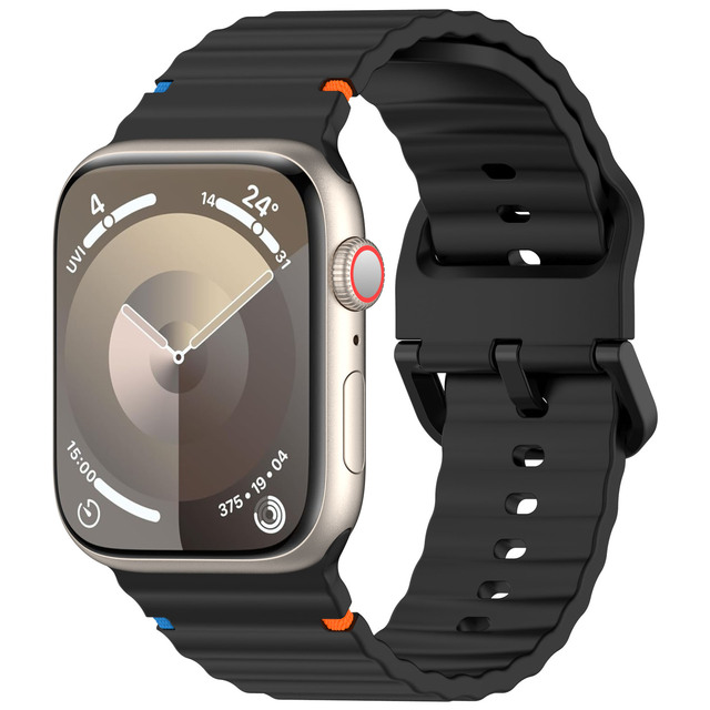 Wholesale Simple Silicone Wave-pattern Strap Sport Watch Band IWatch Waterproof Rubber Material