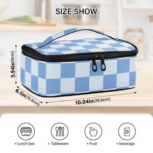 Sacs isothermes à déjeuner personnalisés à sublimation, motif à carreaux, style hawaïen, pour filles et adultes, livraison de repas - Product Image 3