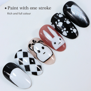 Vinimay bán buôn OEM chức năng Nail Art Gel Nail Polish đen trắng phototherapy màu keo vẽ Gel dập nổi Nail Gel - Product Image 4