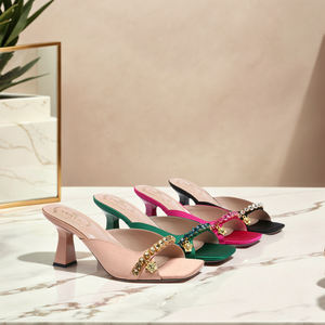 נעלי כלה אלגנטיות רשמיות לקיץ 2025, סנדלי עקב מרובע עם רצועה אחורית, עקב עבה, נשים, ללא שרוכים - Product Image 6