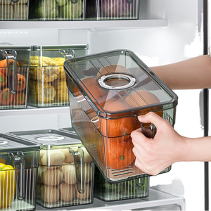 Caja de Almacenamiento de Alimentos de Plástico Rectangular Apilable de Alta Calidad al por Mayor, Contenedor Especial para Congelador con Asa para Verduras - Product Image 6