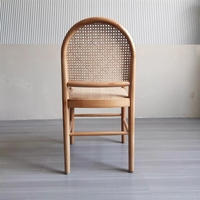 Chaises de salle à manger en bois massif style nordique antique, mobilier de café et de restaurant, Sillas De Comedor, rotin naturel, jardin français
