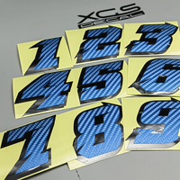 Autocollants de porte latérale en vinyle bleu XGS DECAL numéro 11, faible MOQ, auto-adhésifs, avec bord fluorescent jaune anti-rayures, vente en gros