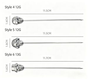 Palillos de Cóctel Minimalistas con Calaveras Plateadas para Bares Modernos y Entusiastas de la Mixología, Palillos de Cóctel para Halloween - Product Image 6