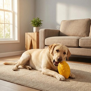 Jouets pour chiens qui couinent OEM/ODM pour mâcheurs agressifs, balle à mâcher en caoutchouc pour chiots avec couineur, jouet pour animaux de compagnie presque indestructible et durable - Product Image 5