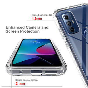 Étui de téléphone pour Motorola <span class=keywords><strong>Moto</strong></span> G Play <span class=keywords><strong>2023</strong></span>, personnalisé, tendance, écologique, transparent, anti-chute, résistant aux chocs, TPU+PC - Product Image 4