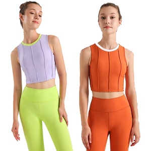 Di alta qualità su misura per giovani ragazze reggiseno sportivo elastico di moda reggiseno sportivo Sexy gambali da palestra gilet e pantaloni da Yoga Set - Product Image 2