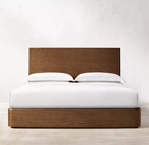 Lit double simple en bois massif de style américain pour chambre à coucher, hôtel, chambre principale, villa, grand lit familial, mobilier personnalisé - Product Image 4