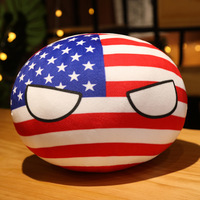 Coussin en peluche Polandball en forme de dumpling Union Soviétique, jouet en peluche avec drapeau de pays d'anime, rembourrage en coton PP pour décoration de fête