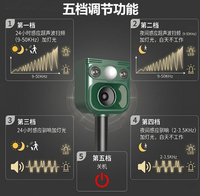Ahuyentador ultrasónico solar de animales con sensor de movimiento y alarma sonora para exteriores, disuasor de vida silvestre para jardín, granja, control de ciervos, mapaches y pájaros.
