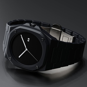 Men's Fashion Durable Polycarbonate Case Mineral Glass Crystal Quartz Watch Single Date Display Waterproof Design <b>Clock</b> - Product Image 2