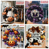 Set Dekorasi Halloween Tahan Air Cetak Kustom, Akrilik PVC, Alat Peraga Foto, Spanduk, Stand untuk Promosi Toko Ritel dan Pesta