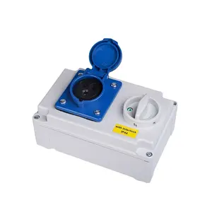 Industrial ip44 ip67 5pin 32amp 220v 440v interlock waterproof socket