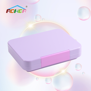 กล่องข้าว Aohea ปลอดสาร BPA รูปทรงสี่เหลี่ยมผืนผ้า กล่องข้าวแบบแบ่งช่อง 4 ช่อง ทำจาก Tritan สำหรับเด็ก กล่องพลาสติกใส่อาหารสำหรับโรงเรียน - Product Image 2