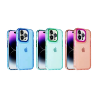 Étui de téléphone anti-chute pour iPhone 15 avec cadre d'objectif électro-plaqué en TPU transparent de 1,5 mm