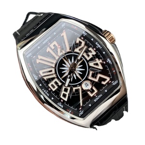 Montre mécanique automatique pour homme, boîtier tonneau, cadran noir, design boussole, bracelet en cuir, étanche, style business décontracté, Disneies - Product Image 2