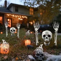 Décoration de jardin Halloween : Main de squelette et main de fantôme, style classique, en résine