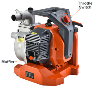 Bomba de Agua Portátil de Gasolina Ultraligera de 6.8 kg, Autocebante de Alta Presión, 1.6 kW, 34 m de Altura de Elevación, para Emergencias al Aire Libre - Product Image 2