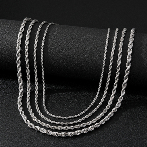 Collana a catena intrecciata in acciaio inossidabile 316L placcato oro 18k, stile hip hop punk VKME. - Product Image 4
