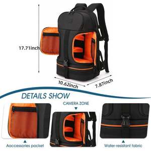 Sac à dos pour appareil photo léger et portable personnalisé, imperméable, avec un grand compartiment pour ordinateur portable de 15,6 pouces - Product Image 3