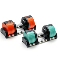 Ensemble d'haltères en acier réglables professionnels avec poignée confortable de couleur personnalisée et antidérapante jusqu'à 50 kg pour la musculation à domicile