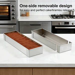 Stainless Steel Tiramisu Cake Molds Rectangular Opening Tiramisu <strong>Pan</strong> <strong>Storage</strong> Container Square Tiramisu Cake Mould - Product Image 1