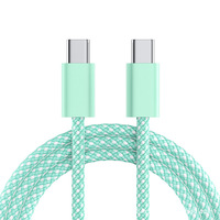 Kabel Data USB C ke C 60W Pengisian Cepat 3A Ramah Lingkungan dengan Casing ABS dan Kotak, Laris Terjual untuk Ponsel