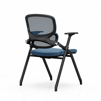 Chaise de formation moderne, directement de l'usine, chaise de bureau confortable à dossier en maille avec accoudoirs fixes pour salles de réunion et de formation
