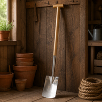 Bêches de jardin robustes à long manche, bêches à main pour le sol, bêches de jardinage en acier inoxydable poli miroir et acier au carbone, manuelles