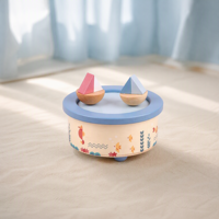 Boîte à musique en bois personnalisée en forme de voilier, jouets sur le thème marin, boîte musicale pour la décoration de la chambre d'enfant, vente en gros, fabricant OEM ODM