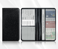 Portefeuille brillant en PU pour permis de conduire, en similicuir, grande capacité, personnalisable, pour documents d'immatriculation et de garantie de voiture