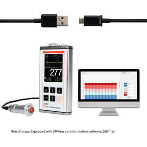 Mesure d'épaisseur NDT par méthode magnétique, écran couleur étanche YUSHI CM30F 0-3000µm, revêtement de zinc, acier inoxydable haute performance - Product Image 1