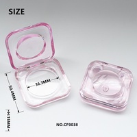 Boîtier compact en plastique recyclable pour fard à joues et fard à paupières, avec logo personnalisé, forme carrée irrégulière, pour usage cosmétique