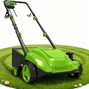 Pour <span class=keywords><strong>1500W</strong></span> industriel électrique 2-en-1 Dethatcher <span class=keywords><strong>scarificateur</strong></span> 320mm largeur de travail 30L sac pliable poignée pelouse Raker jardin - Product Image 2