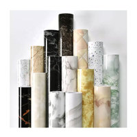 Rollo de películas decorativas de lámina de PVC de papel de melamina de mantenimiento fresco para techo elástico para hoja de mármol dorado película de muebles interiores de PVC