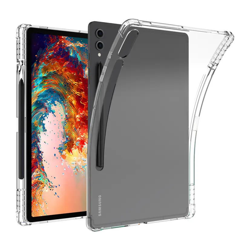 Para Samsung Tab S8/S9 Ultra Clear Case con portalápices, cubierta suave transparente a prueba de golpes para Samsung Galaxy Tab S8/S9 Ultra