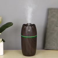 Diffuseur d'humidité d'air portable USB en forme de rose à grain de bois ultrasonique pour voiture, hôtel, maison et extérieur