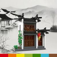 1039PCS Model Rumah Teh Taman Suzhou MOC Mainan Bata Konstruksi STEM Arsitektur Cina Set Blok Bangunan Mikro