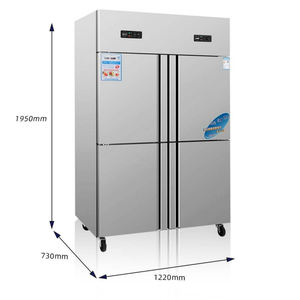 Équipement de cuisine commerciale <span class=keywords><strong>congélateur</strong></span> <span class=keywords><strong>vertical</strong></span> <span class=keywords><strong>en</strong></span> acier inoxydable à deux portes et refroidisseur d'air de réfrigérateur <span class=keywords><strong>en</strong></span> vente 4 portes - Product Image 1