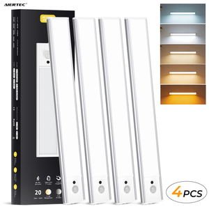 4PCS USB Rechargeable Magnetic Wall Motion <b>Sensor</b> Night Lamp Warodrobe <b>Light</b> Under <b>Led</b> Cabinet <b>Lights</b> - Product Image 1