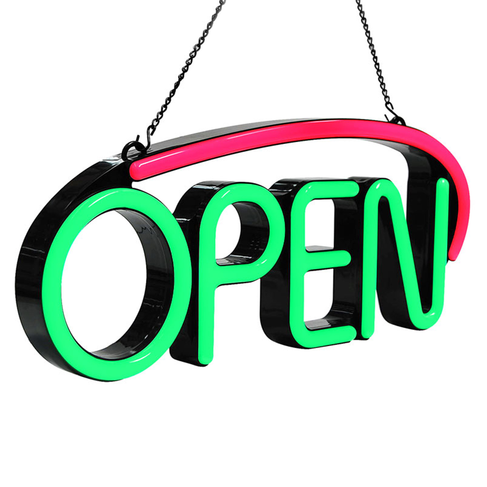 3DP Signs - Shabby Chic Oval Schwarz - Open/Closed Türschild [OC40] - Doppelseitig hängende