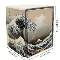 Boîte de rangement pour cartes à collectionner, boîte de collection Upper Deck, boîte de deck magnétique Sea Wave en cuir PU, étui de protection pour cartes MTG CCG 100+