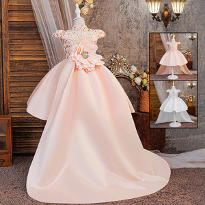 Vestido de Comunión <span class=keywords><strong>para</strong></span> Niña de 8 Años con Apliques de Encaje Satinado, <span class=keywords><strong>Ropa</strong></span> al por Mayor, Vestido de Princesa con Flores 3D - Product Image 3