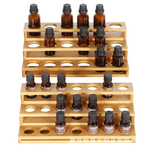 Expositor multiusos de bambú y madera para aceites esenciales, organizador de esmaltes de uñas y cosméticos para dormitorio/salón de belleza. - Product Image 2