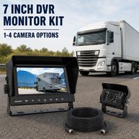Système de surveillance de véhicule étanche 7 pouces avec DVR et 1 à 4 caméras, faisceau unique pour camion, fourgonnette, autobus scolaire, surveillance de la vue arrière de flotte