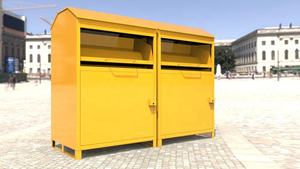 Grande poubelle en métal à double compartiment Grande poubelle de recyclage pour vêtements Produit de services de fabrication - Product Image 3